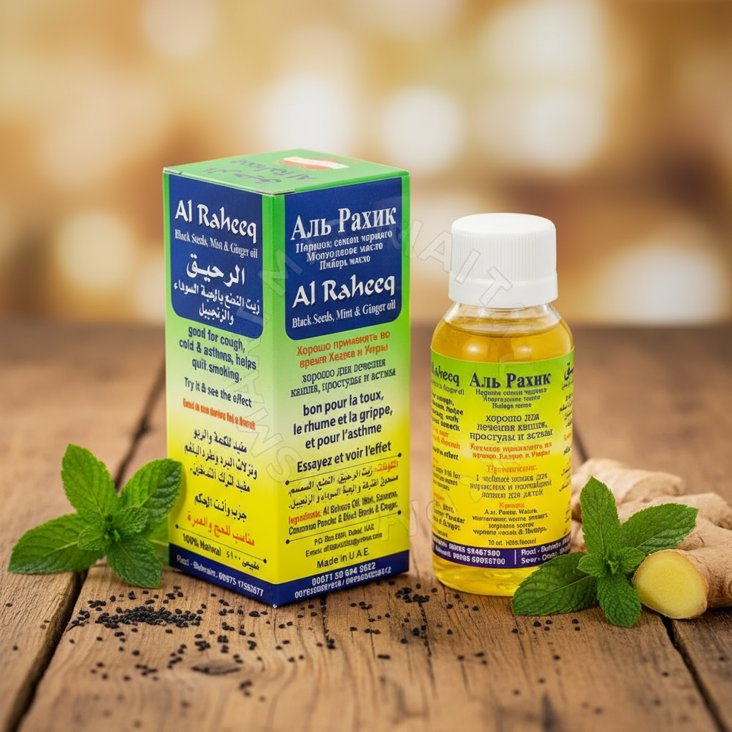 AL RAHEEQ BLACK SEEDS, PEPPERMINT OIL AND GINGER - AL SIDR NATURAL HONEY