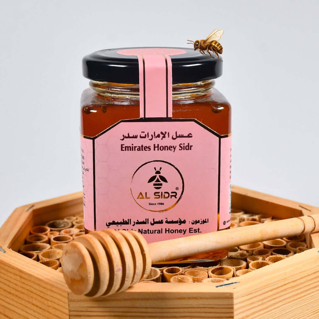 Organic Emirates Sidr Honey 250g, natural and pure honey from Abu Dhabi, healthy taste of UAE. Perfect for Dubai gourmet.