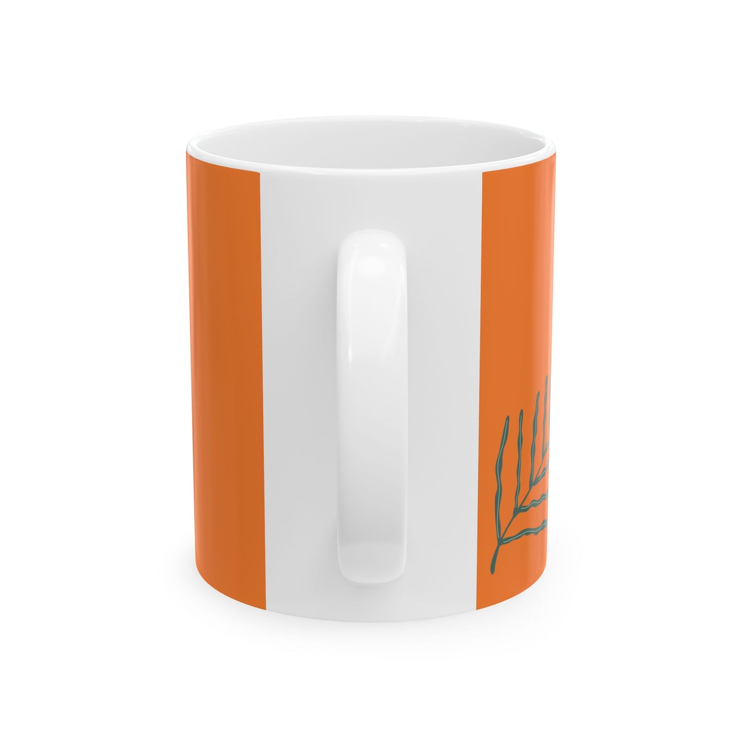 Autumn Leaf Ceramic Mug — Orange Fall Leaf Coffee Cup (11oz & 15oz)