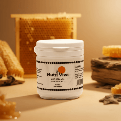 Chinese Royal Jelly 50g packaging — pure queen bee superfood, AL SIDR UAE — غذاء ملكات النحل الصيني الطازج النقي