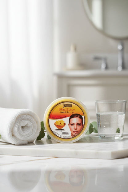 Pure African Shea Butter Moisturizer jar — natural raw skin moisturizer, AL SIDR — زبدة الشيا الأفريقية النقية الخام