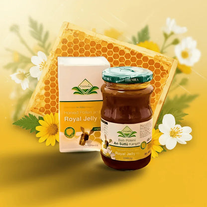 Themra Mixed Paste with Propolis Pollen Royal Jelly 420g jar — bee superfood blend, AL SIDR — معجون الثيمرا بالبروبوليس وحبوب اللقاح وغذاء ملكات النحل