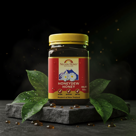 Honeydew Honey 500g jar — rare New Zealand forest honey, AL SIDR UAE — عسل الندى العسلي النادر من غابات نيوزيلندا