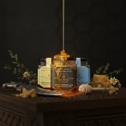 Yemeni Sidr Honey Premium 3-Pack Bundle — Raw & Unfiltered | AL SIDR UAE — تشكيلة عسل السدر اليمني الفاخرة: جردان ودوني وعصيمي