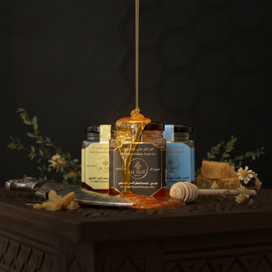 Yemeni Sidr Honey Premium 3-Pack Bundle — Raw & Unfiltered | AL SIDR UAE — تشكيلة عسل السدر اليمني الفاخرة: جردان ودوني وعصيمي