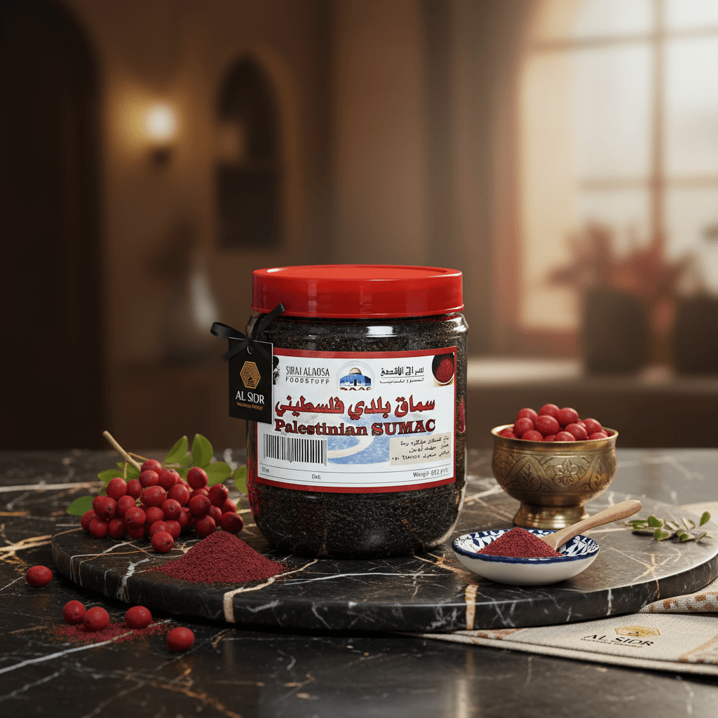 Palestinian Sumac 500g — tangy ruby spice lifestyle shot, AL SIDR UAE — سماق فلسطيني حامض من بلاد الشام