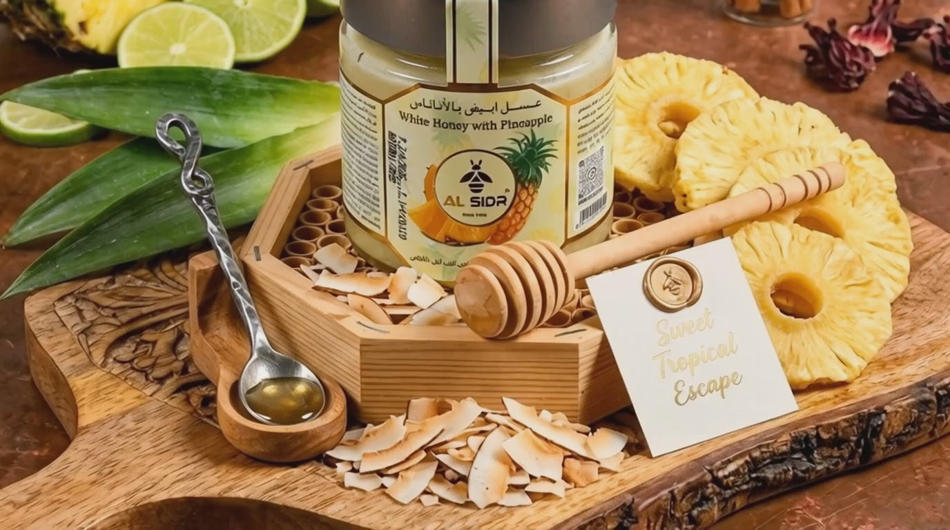 Fruity Honey collection video — raw honey with real fruit flavours, AL SIDR UAE